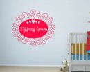 Customized Name Floral Frame Vinyl Decal Nursery Sticker
